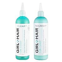 GIRL+HAIR Clear and Nourish Set, Apple Cider Vinegar Rinse and Shea Butter Leave in Conditioner, Nourish Scalp and Hair