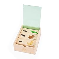 Battat – One-Match Puzzle – Alphabets Wooden Puzzle for Toddlers – Wooden Toys – Educational Toys – 3 Years + – Self Correcting Puzzles with Storage Box ABC