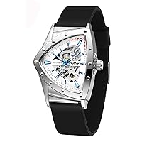 FANMIS Men's Sport Style Watches Transparent Mechanical Triangle Skeleton Silicone Automatic Watch