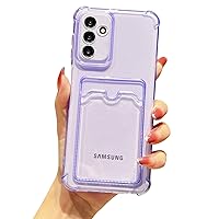 Tuokiou Compatible with Samsung Galaxy S23 FE Phone Case,Camera Lens Protection Cut Card Holder Soft Shockproof Wallet Case for Galaxy S23 FE Case 6.4 Inch (Purple)