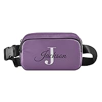 Purple Custom Fanny Pack Everywhere Belt Bag Personalized Fanny Packs for Women Men Crossbody Bags Fashion Waist Packs Bag with Adjustable Strap for Travel Outdoors Sports Shopping