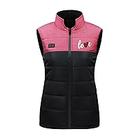 Women Heated Vest,11 Heating Zones Sleeveless Jackets with Battery Pack Included Winter Warm Love Printed Waistcoat