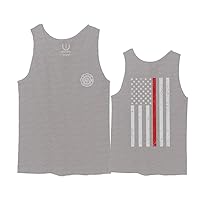 American Flag Thin Red Line Firefighter Support Seal Men's Tank Top
