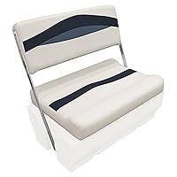 Wise BM1152-986 Premier Series Pontoon Flip-Flop Seat Cushion Set, Platinum/Spectra Navy/Cobalt