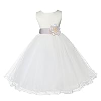 ekidsbridal Ivory Tulle Rattail Edge Flower Girl Dress Wedding Tulle 829S