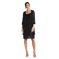 R&M Richards Womens 2PC Party Two Piece Dress Black 12