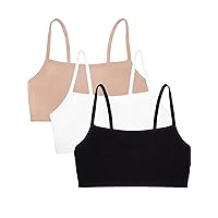 Fruit of the Loom Women's Spaghetti Strap Cotton Pull Over 3 Pack Sports Bra