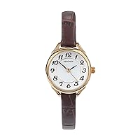Sekonda Women's Quartz Watch with White Dial Analogue Display and Brown Leather Strap 4701.27