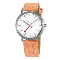 Mondaine Classic Official Swiss Railways Watch | White/Orange