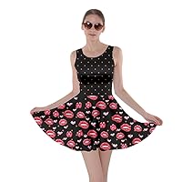 CowCow Womens Swing Dress Roses Floral Cute Valentines Day Love Hearts Skater Dress, XS-5XL