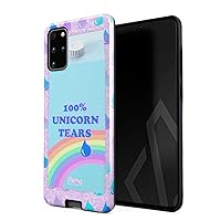Compatible with Samsung Galaxy S20 Plus Case 100% Unicorn Tears Water Rainbow Glitter Shimmer Sparkle Mermaid Heavy Duty Shockproof Dual Layer Hard Shell + Silicone Protective Cover
