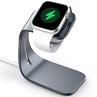 Laxarmer Apple Watch Charger Stand, Desk Mount Charging Station Compatible with iWatch Series SE Ultra/Series 8/7/6/5/4/3/2/1, Support Bedside Mode, Gray