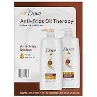 Dove Anti-Frizz Oil Therapy Shampoo & Conditioner, 40 Fluid Ounce (Pack of 2)