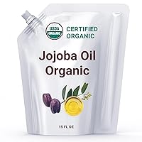 Organic Jojoba Oil - Skin Care Body Moisturizing Face Wax Hair Care Healthy Nails - Cold Pressed 100% Pure Natural Non-GMO - Hexane Free Personal Care Solution - 15 Fl Oz