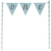 Blue Banner One Cake Topper