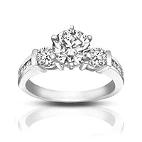1.74 ct Ladies Round Cut Diamond Engagement Ring in Channel Setting in in Platinum