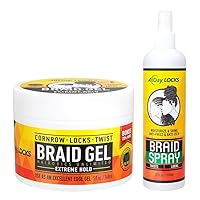 Braid Gel (5 oz) & Braid Spray (12 oz) Bundle | Extreme Hold, No Flaking or Drying | Alleviates Itchy & Dry Scalp