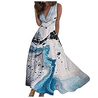 Dresses for Women 2024 Long Dress Maxi Dress Dress Swing Dress A Line Floral Print Sleeveless V Neck Dress