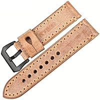 LUKEO Accessories Watch Band Brown Vintage Bridle Leather Watch Strap Watch Bracelet Watchband for (Color : C, Size : 24mm)