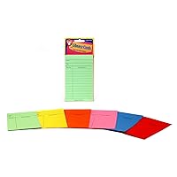 Products Library Checkout Cards – Bright Colored Due Date Note Cards - 3 x 5 Inches, 50 Pack