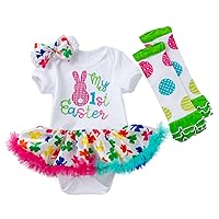 iiniim Infant Baby Girl Bunny Romper Tutu Dress+Headband+Leggings Outfits First Easter Princess Costume