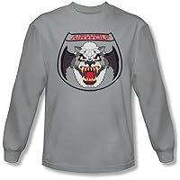 Mens Patch Long Sleeve Shirt in Silver