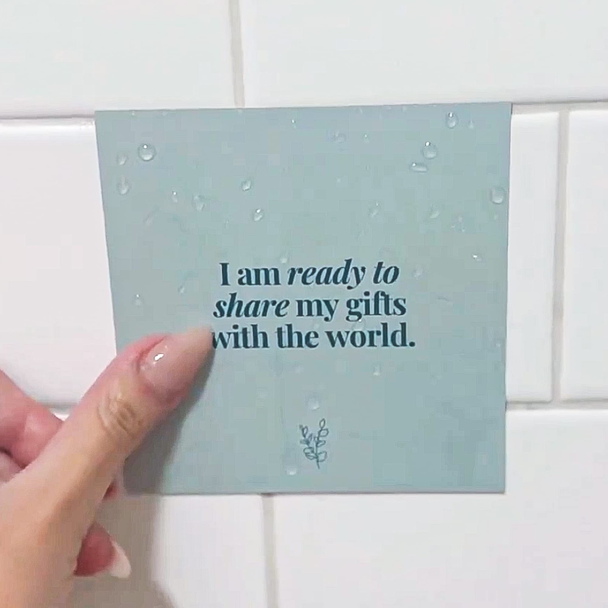 Self Care Shower Affirmation Cards [Waterproof] Positive Manifest For Women Meditation Daily Motivational Self-Empowering Quotes Girl Boss 15 Stress Relief Routine Set, Easy Stick and Remove From Shower and Mirror