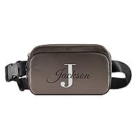 Black Gradient Custom Fanny Pack Everywhere Belt Bag Personalized Fanny Packs for Women Men Crossbody Bags Fashion Waist Packs Bag with Adjustable Strap for Outdoors Running Shopping Travel