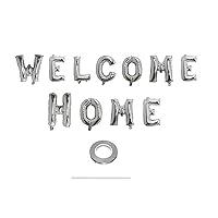 16inch WELCOME HOME Letter Balloons, Silver Alphabet Foil Mylar Balloons for Welcome Party Decoaration supply (Silver welcome home)