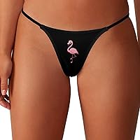 The Cute Beautiful Pink Flamingo Women's Panties G-Strings Thong Sexy T Back Panty XL