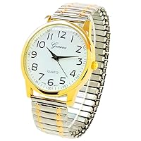 FTW Two-tone large dial, easy to read stretch strap., gold, Bracelet