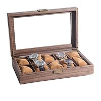 Men's Household 10-Slot Wood Grain Leather Watch Case, Double Row Multifunctional Women's Jewelry Bracelet Storage Box 0104B