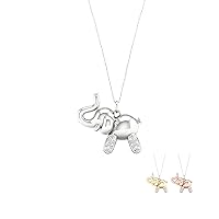 1/10ct Diamond Charm Animal Pendant in Sterling Silver - Elephant