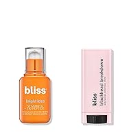 Bliss Bright Idea Vitamin C + Tri-Peptide Brightening Serum & Bliss Blackhead Breakdown - 1 Oz - Blackhead Purifying Stick