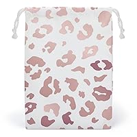 PUYWTIY Storage Drawstring Gift Bag Pink Rose Gold Cheetah Skin Wild Animal Leopard Print Jewelry Pouches, Washable and Reusable Party Favors Bag Home Supplies (12 x 18cm)