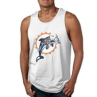 PTCY Dolphin US Football Men's Make Your Own Sleeveless Shirt Fashion M White