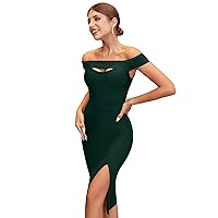 Luxury Women Evening Gown Dress Black Halter Knitted Fishtail Off Shoulder Party Club Holiday Dress
