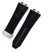 17 * 27mm Genuine Leather Rubber Silicone Watchband For Hublot Big Bang 42mm 441 440 Calfskin Quick Release Watch Strap