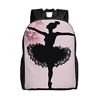 Art Ballet Silhouette Laptop Backpack Water Resistant Travel Backpack Business Work Bag Computer Bag For Women Men