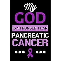 My God is Stronger Than Pancreatic Cancer: Lined Journal Notebook for Pancreatic Cancer Survivors, Awareness Month, Purple Ribbon