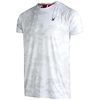 Spyder Men's Active Shirt - Camo Fitted Short Sleeve Performance Training Shirt - Dry Fit Workout Shirt for Men (S-XL)