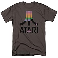 Atari Mens T-Shirt Retro Colors Logo Charcoal Tee
