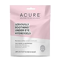 Acure Seriously Soothing Under Eye Hydrogels, 100% Vegan, For Dry to Sensitive Skin, Blue Tansy & Arnica - Soothes & Minimizes Dark Circles, Two Single Use, 0.24 Fl Oz