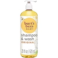 Burt's Bees Baby Shampoo and Wash Set, 2-in-1 Natural Origin Plant Based Formula for Baby's Sensitive Skin, Original Fresh Scent, Tear-Free, Paraben Free, Pediatrician Tested, 21 Oz Bottle