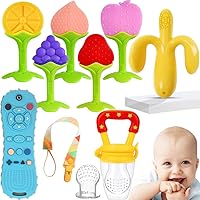 Baby Teething Toys, Freezer BPA Free Silicone Baby Teether Chew Toys, Baby Gifts for Girls Boys- Newborn Infant Toys