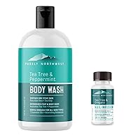Purely Northwest Extra Strength-100% All Natural Nail Solution for Toenail & Fingernails Bundled with Purely Northwest-Tea Tree Oil & Peppermint Body Wash for Men & Women