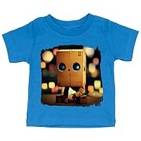 Kawaii Design Baby Jersey T-Shirt - Robot Print Baby T-Shirt - Printed T-Shirt for Babies