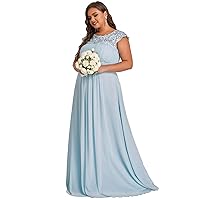 Ever-Pretty Women's Plus Size Lace Cap Sleeve Long Formal Evening Dress Maxi Dresses 09993PZUSA