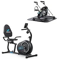 MERACH S08 Recumbent Exercise Bike for Home with Smart Bluetooth and Exclusive App & Under Desk Bike Pedal Exerciser, Quiet Magnetic Foot Desk Cycle with 2 Resistance Bands & Non-Slip Mat