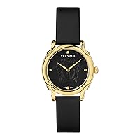 Versace Womens Black 34 mm Safety Pin Watch VEPN00320